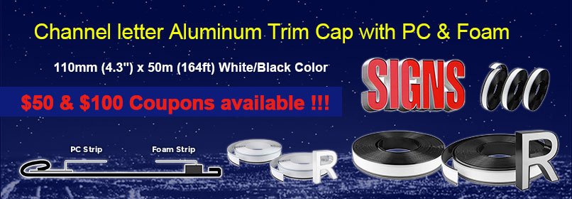 Channel letter Aluminum Trim Cap
