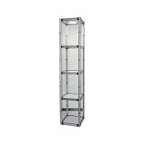 81.1in Square Portable Aluminum Spiral Tower Display Case with Shelves, Top light and Clear Panels