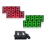 12 Inch Digits - LED Gas sign package - 2 Red & 2 Green 88889 Digital Price Gasoline LED SIGNS - Complete Package w/ RF Remote Control
