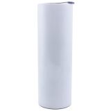 CALCA 50PCS 30oz Sublimation Blank White Skinny Tumbler Stainless Steel Insulated Water Bottle Double Wall Vacuum Travel Cup With Sealed Lid and Straw