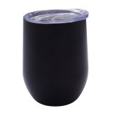 10PCS 12oz Black Stainless Steel Red Wine Tumbler Mugs with Direct Drinking Lid