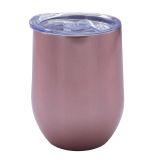 10PCS 12oz Rose Gold Stainless Steel Red Wine Tumbler Mugs with Direct Drinking Lid