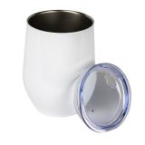 10PCS 12oz White Stainless Steel Red Wine Tumbler Mugs with Direct Drinking Lid