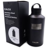 CALCA 64oz Baseball Logo Wide Mouth Lid Stainless Steel Water Bottle with Double Wall Vacuum Insulated-Travel Cup