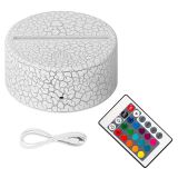 CALCA 10sets/pack 16 Colors Changeable Gifts Remote Control Optical Illusion Bedside Lamps Party Room Decor Crackle White Base Wholesale