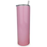CALCA 10pcs Pink 20oz Blank Skinny Tumblers Stainless Steel Insulated Double Wall Vacuum Travel Cup with Slider Lid