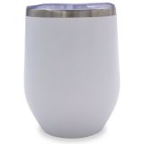 CALCA 12oz White Wine Tumbler Double Wall Stainless Steel Insulated Eggshell Cup with lid