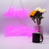 CALCA Happy Birthday Pink Integrative Neon Sign for Birthday Party Decoration Size-18X7.05 inches+13.3X6.2  inches