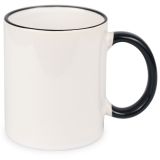 CALCA 36PCS 11oz Superfine White Ceramic Sublimation Coffee Mugs with Colored Rim and Handle