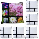 CALCA 10 Pack Sublimation Blanks Polyester 6 Panel Photo Pillow Case Cushion Cover Throw Pillow Cover (15.7 x 15.75 Inches)