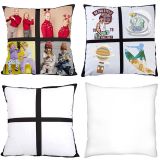 CALCA 10 Pack Sublimation Blanks Polyester 4 Panel Photo Pillow Case Cushion Cover Throw Pillow Cover (15.7 x 15.75 Inches)