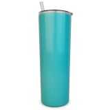 CALCA 10pcs Blue 20oz Blank Skinny Tumblers Stainless Steel Insulated Double Wall Vacuum Travel Cup with Slider Lid