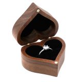 CALCA 12PCS Heart Shaped Wood Blank Ring Box with Magnetic Retro Jewelry Wooden Storage Box For Couples Wooden Ring Box Jewelry Case Gifts