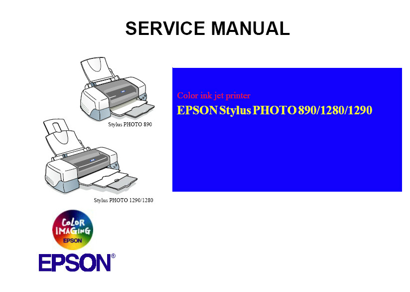 EPSON Stylus Photo 890 1280 1290 Printer English Service Manual (Direct Download)