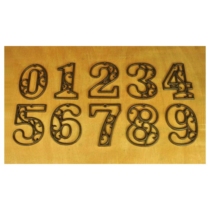 4.5" Cast Wrought Iron Black Antique Style Shop Decor Hotel Door Numbers