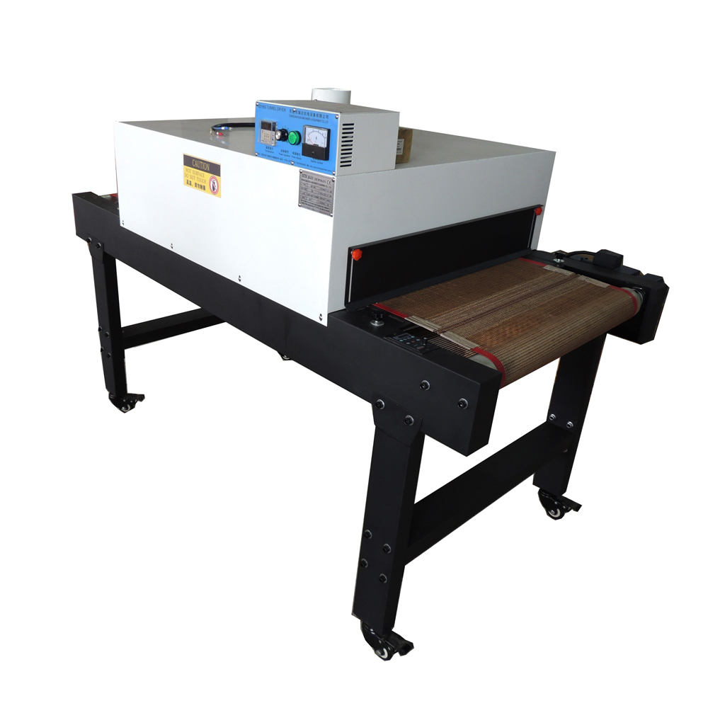 Used 220V 4800W Small T-shirt Conveyor Tunnel Dryer 5.9ft. Long x 25.6" Belt for Screen Printing