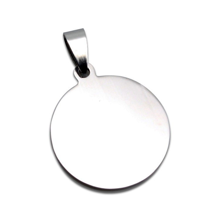 CALCA 10 pcs Stainless Steel Pendant Circle Pet Dog ID Tags Round Dog Tag with Inside-hole
