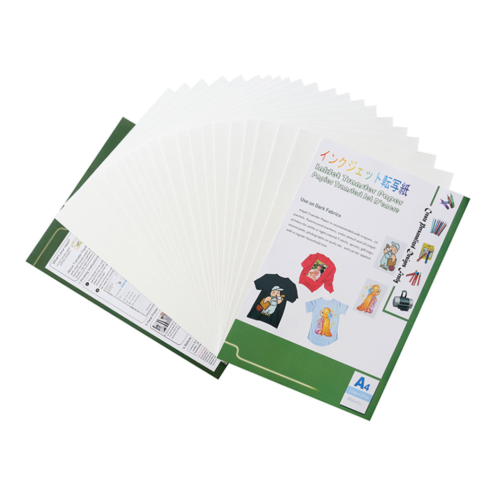 A4 8.3in x 11.7in Inkjet Transfer Paper for T-shirt Heat Transfer Paper, 20 Sheets/Pack