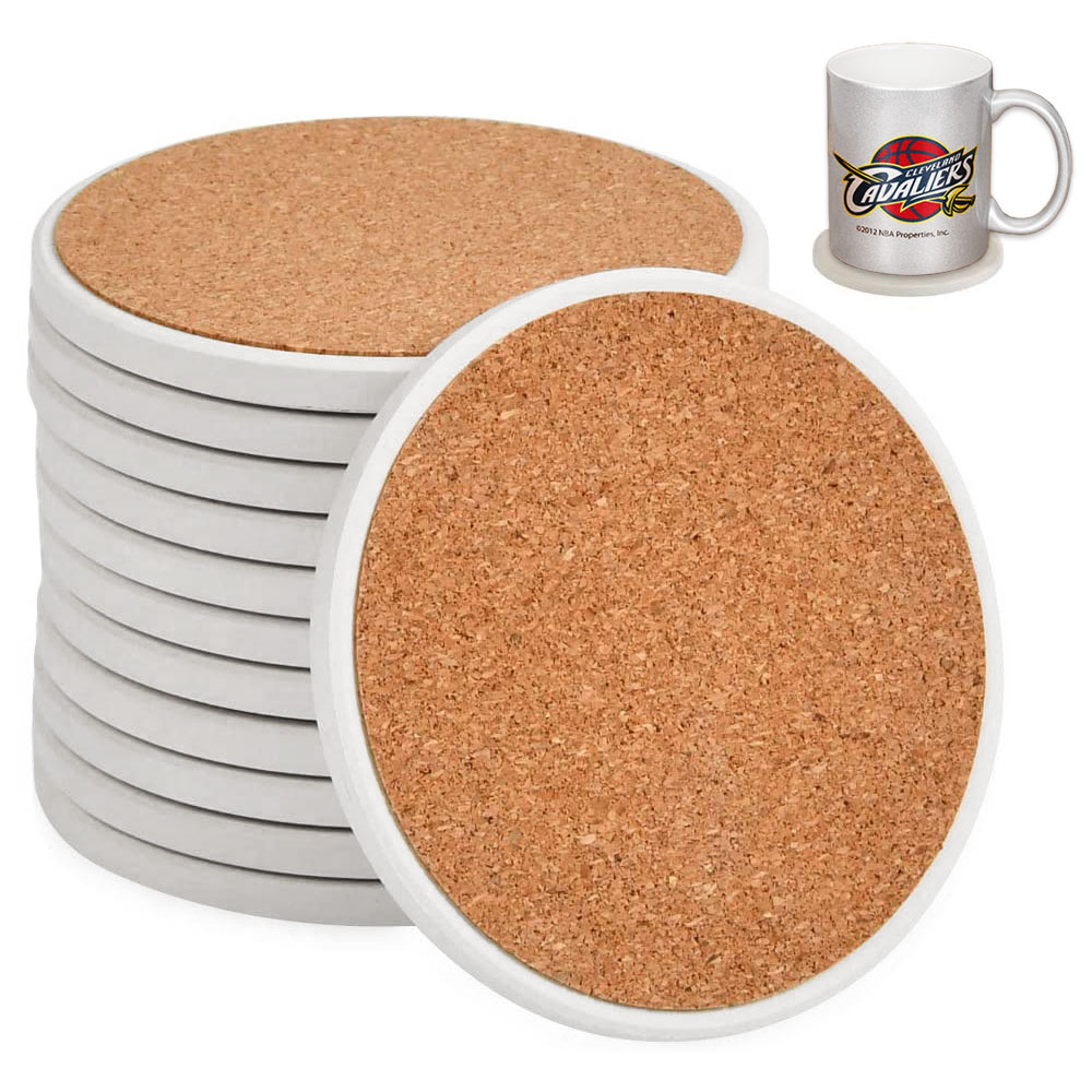 144 Pack Sublimation Blanks 4.05 Inch Round Ceramic Tile Coaster With Cork Backing Pads
