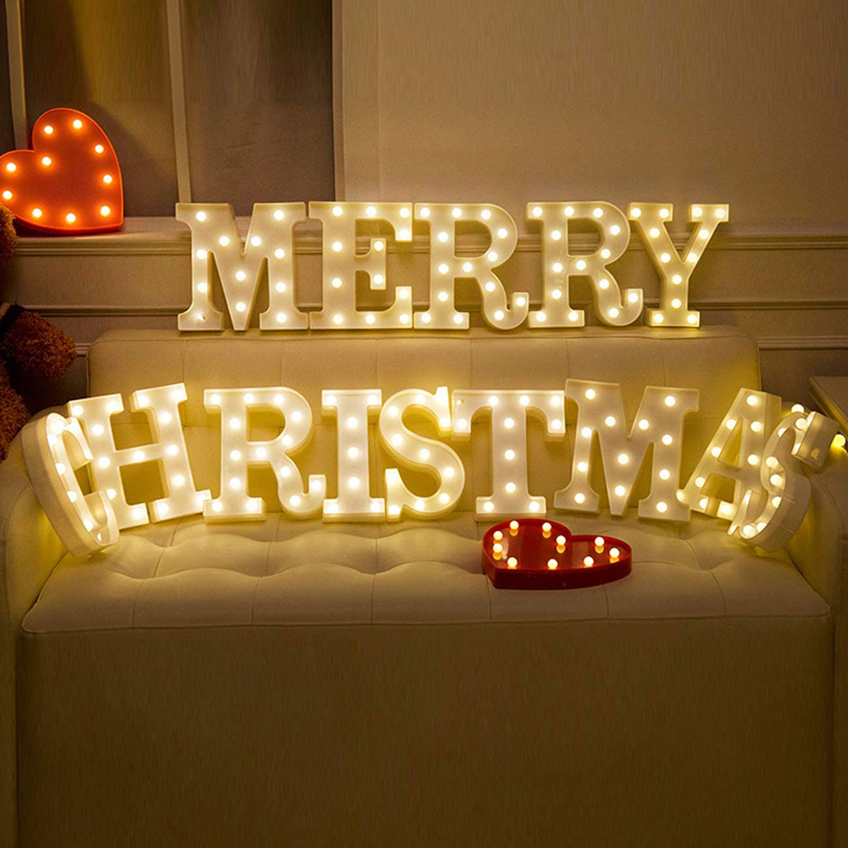 LED Letter Lights Sign Warm white, Light Up Alphabet Letter for Home Party Wedding Decoration