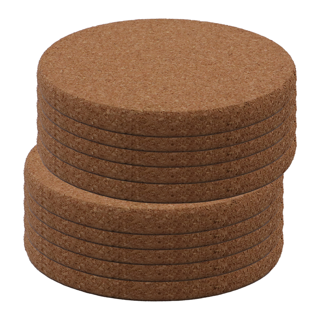 12pcs Round Cork Coasters 3.9" Diameter for Cold Drinks Wine Glasses Plants Cups & Mugs