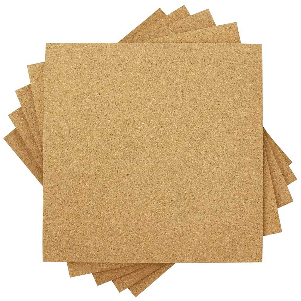 Squares Cork Notice Boards 12 Pack DIY Corkboard Self-Adhesive, Display Message Notice Pin Board for Photo Hanging Home Decoration and Office Bulletin Boards, with 100PCS Push Pins