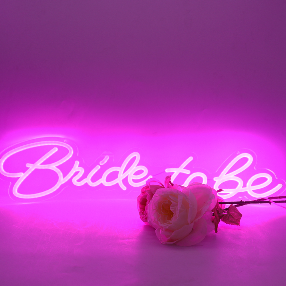 CALCA LED Neon Sign Bride to be ,Integrative Sign Length 6.53X15.63+5.39X11.97 inches(Pink) for Bachelorette Party Wedding Engagement Party Bar Pub Club Wall Hanging Decoration