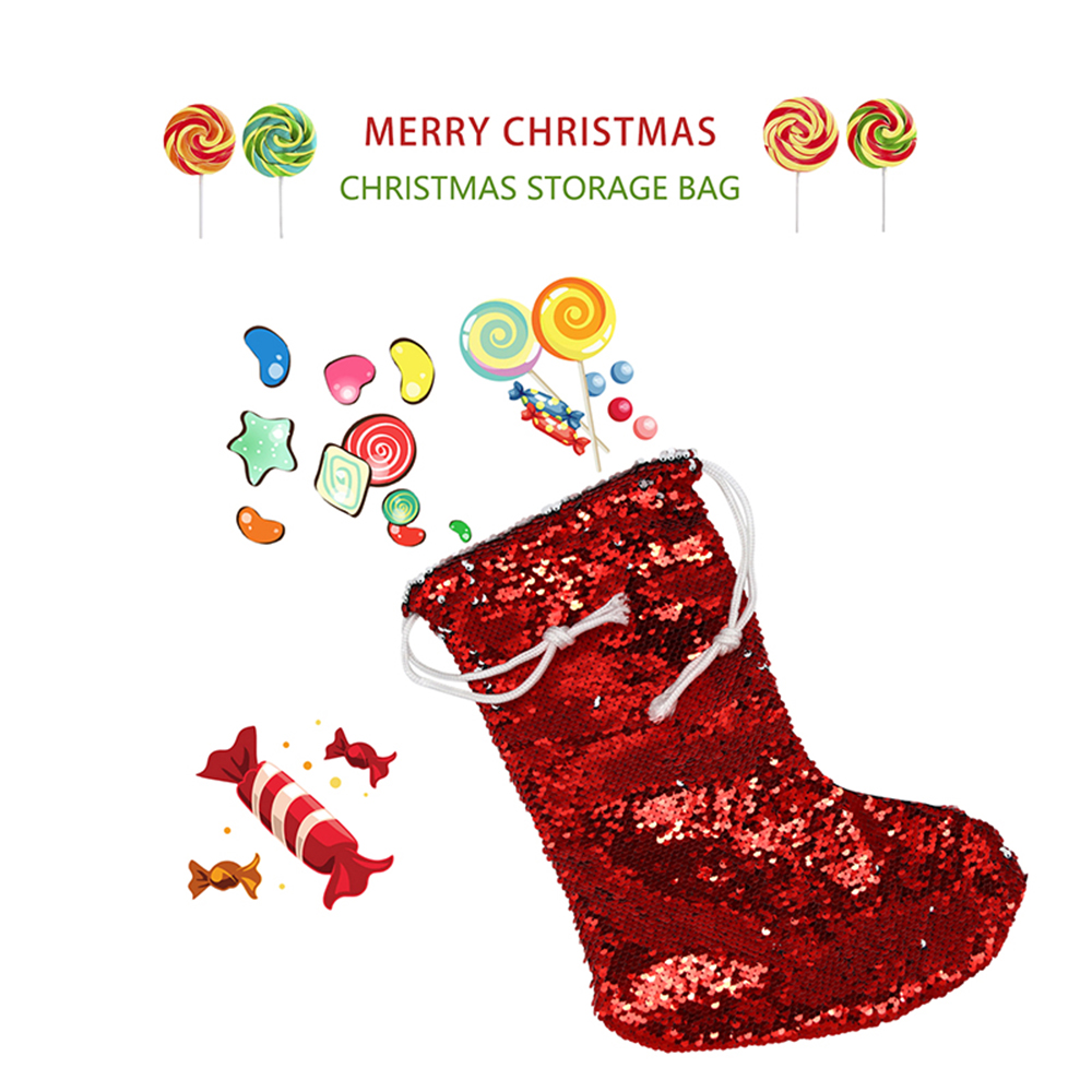 CALCA 10PCS 16.5" x 10.24" Sublimation Magic Sequins Christmas Gifts Holiday Party Decorations Christmas Stockings