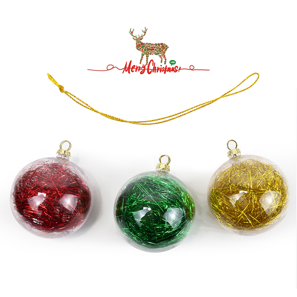 CALCA 100PCS 3.74" x 2.95"x 1.97" Christmas Ornaments Clear Christmas Glass Balls Decorative Christmas Tree Ornaments Holiday Party