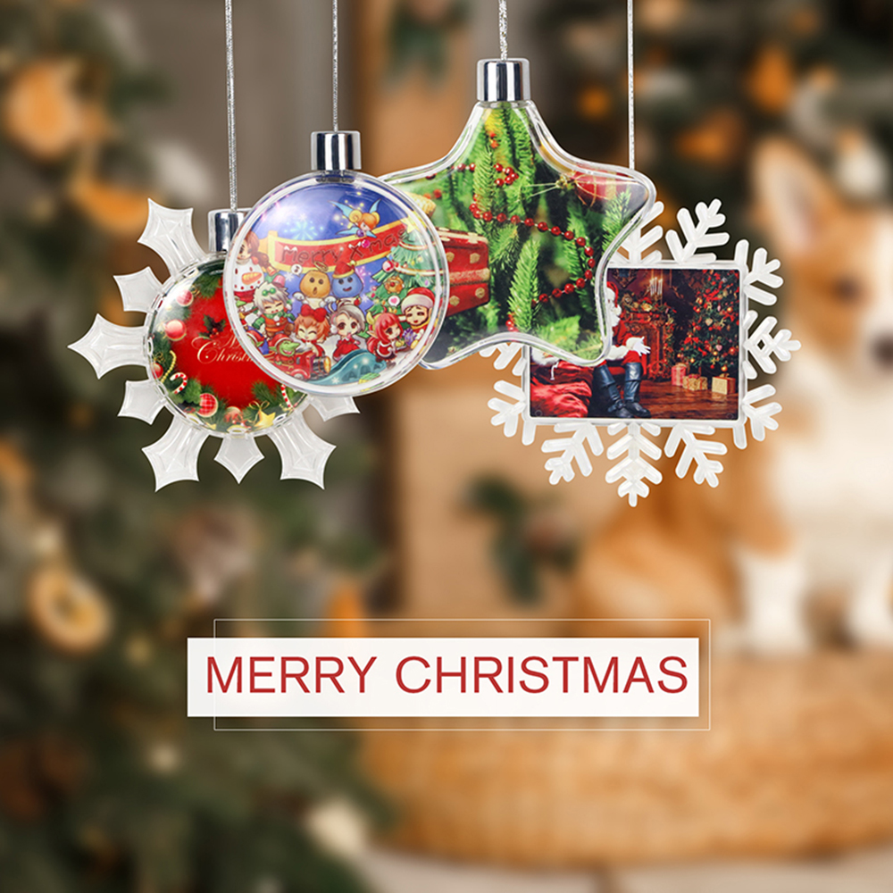 CALCA Pack of 200 3.54" x 3.74" Sublimation High Clear Plastic Christmas Ornaments Christmas Season Ornaments