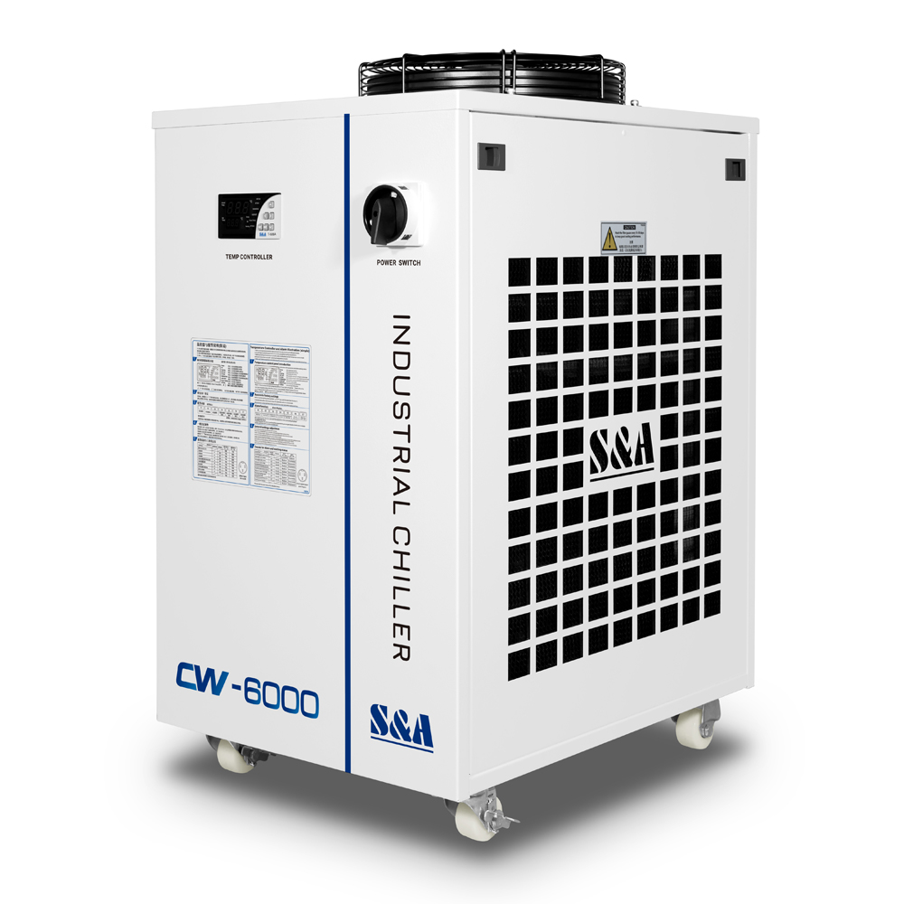 S&A CW-6000BN Industrial Water Chiller for 100W Solid-state Laser, 22KW CNC Spindle, 30W-300W Fiber Laser Cooling, AC 1P 220V, 60Hz