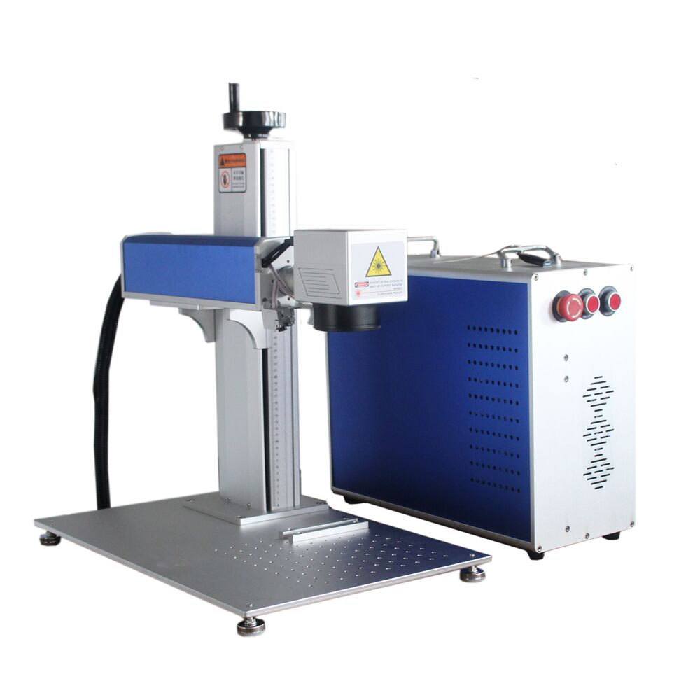 60W MOPA Fiber Laser Marking Machine for Metal Color Marking, with Red Dot Pointer, Rotation Axis, EzCad2, Compatible LightBurn