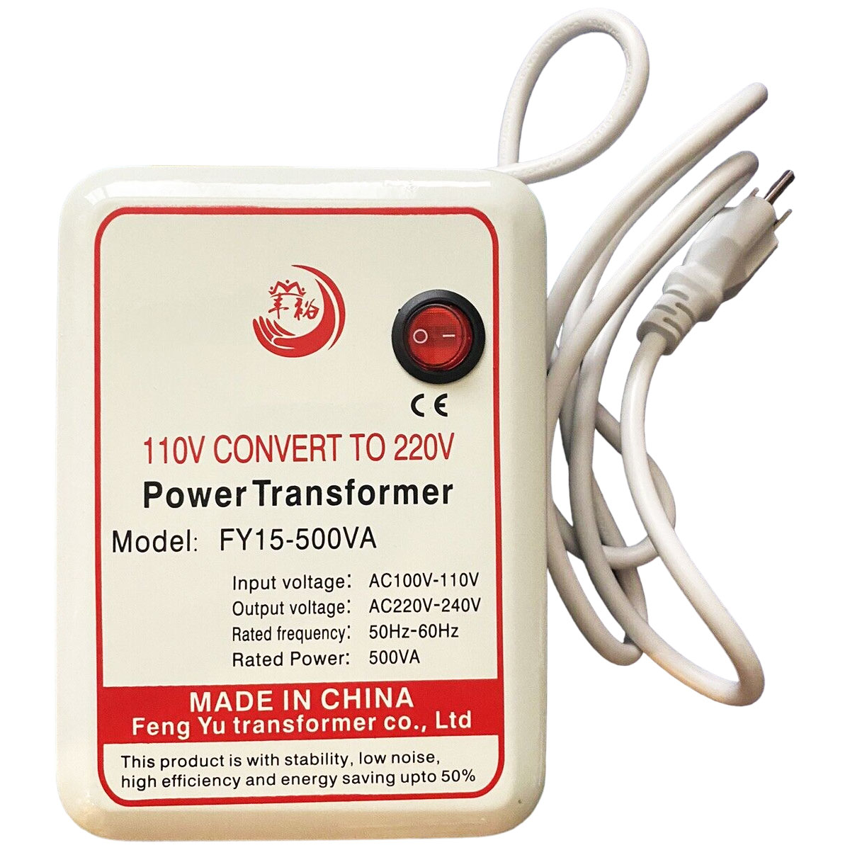 (500W) Voltage Converter from 110V to 220V, high Performance Step-up Transformer