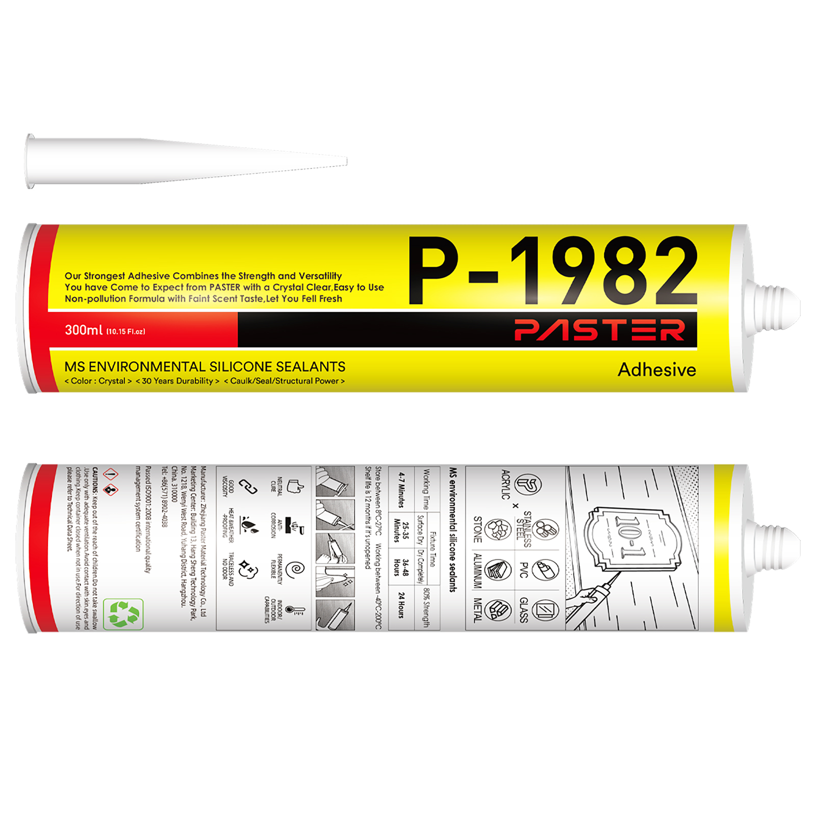 10pcs/pack P-1982 Acrylic shadowless adhesive for channel letter MS Environmental Sealants