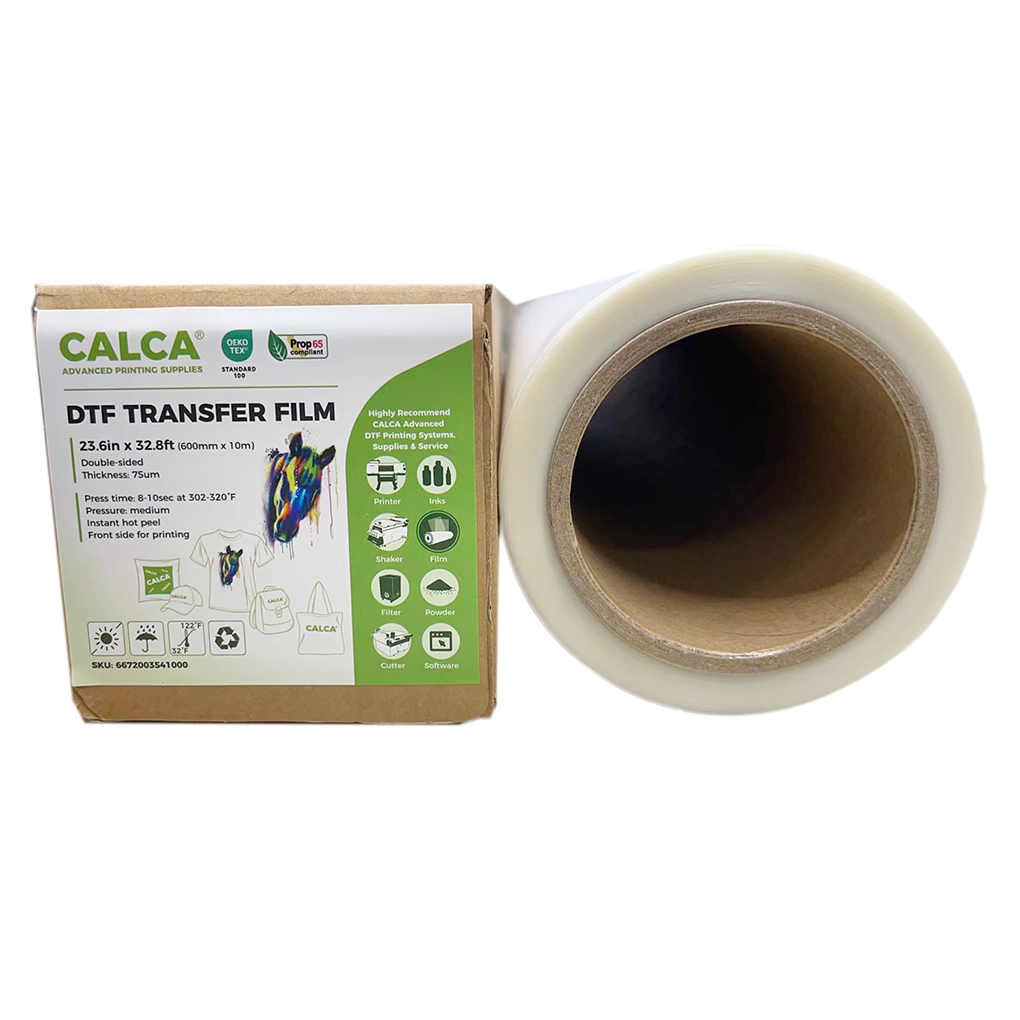 Sample CALCA Instant Hot Peel 23.6in x 32.8ft DTF Transfer Film ,Double Sided