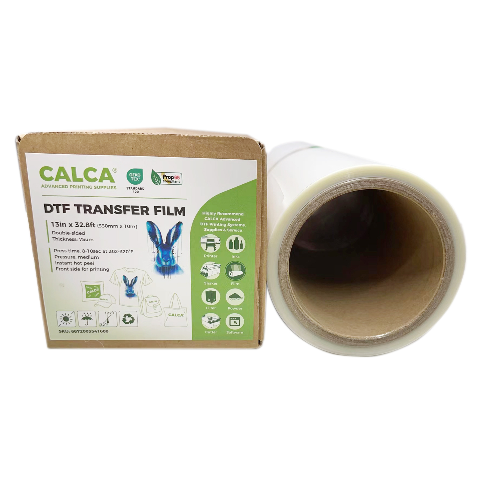 Sample CALCA Instant Hot Peel 13in x 32.8ft DTF Transfer Film, Double Sided