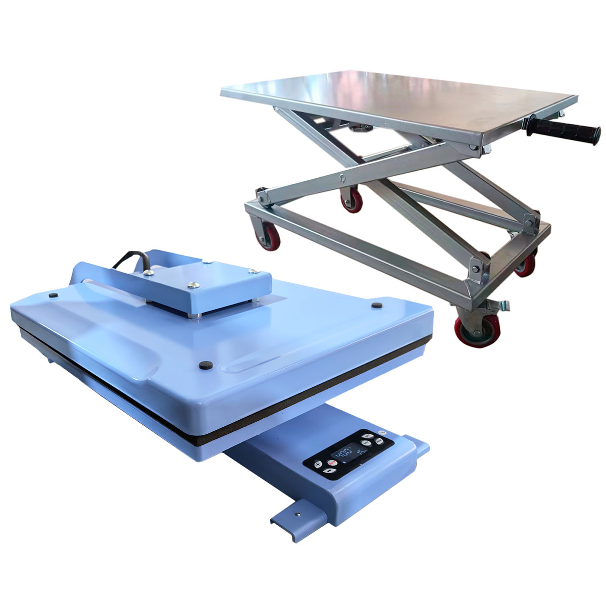 Qomolangma 16in x 20in Auto Easy Heat Press & Heavy-duty Steel Cart