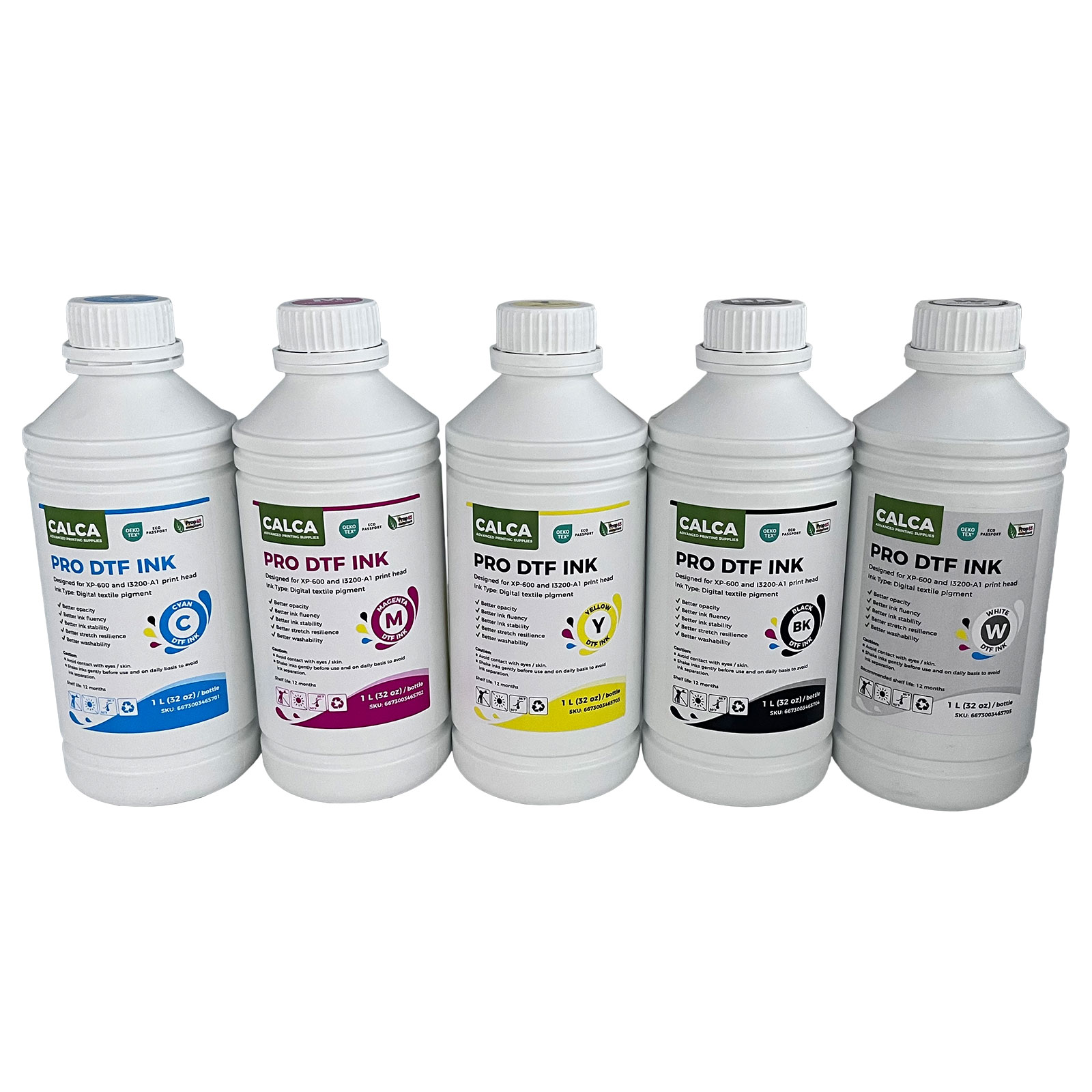 CALCA PRO Direct to Transfer Film Ink for Epson Printheads. 32 oz, Bottle of 1L, Water-based DTF Inks