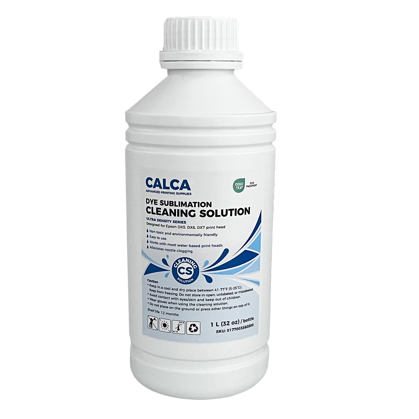CALCA Ultra Density Series Dye Sublimation Cleaning Solution. 32 oz, Bottle of 1L