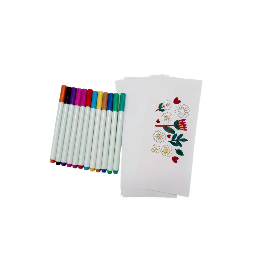 CALCA 12pcs Sublimation Markers Pens with 30 Sheets 3.7" x 8.3" Mug-Sized Sublimation Paper Set for Sublimation Tumbler Mugs T-shirt DIY Heat
