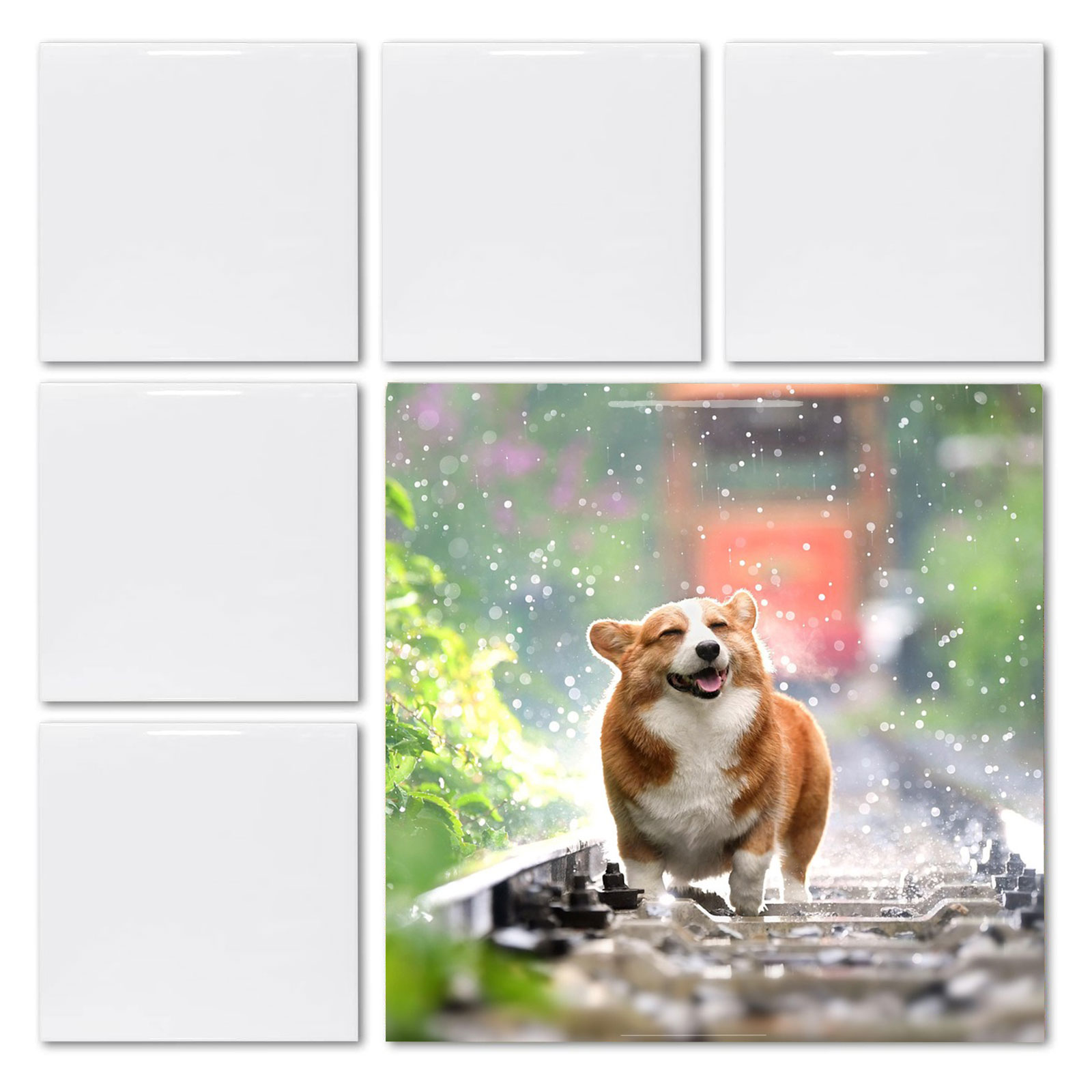 20pcs 4" x 4" Sublimation Blank White Square Glossy Tile Dye Heat Transfer Thermal Craft Custom