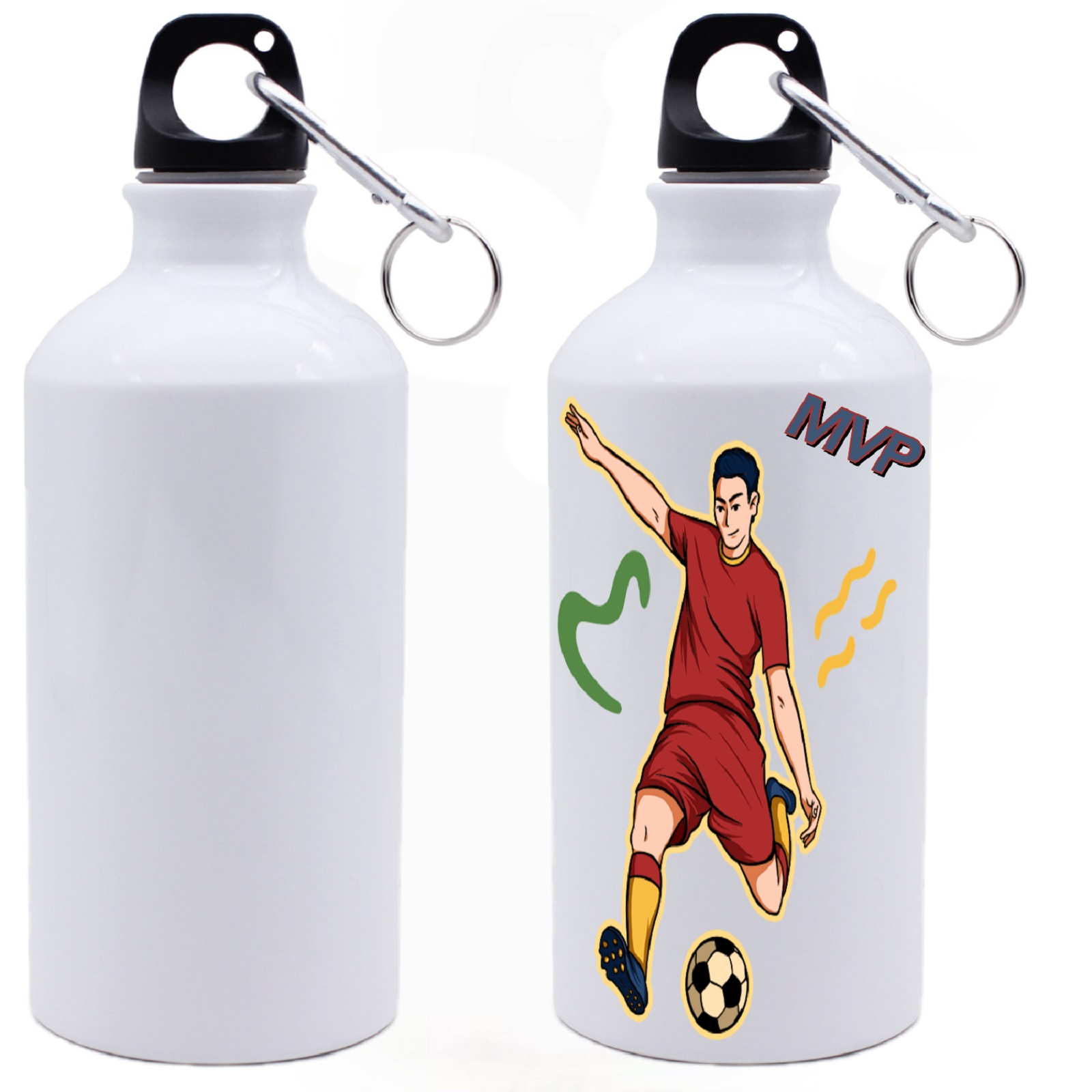 CALCA 10PCS 500ml Blank Aluminum Sports Bottle for Sublimation Printing, White