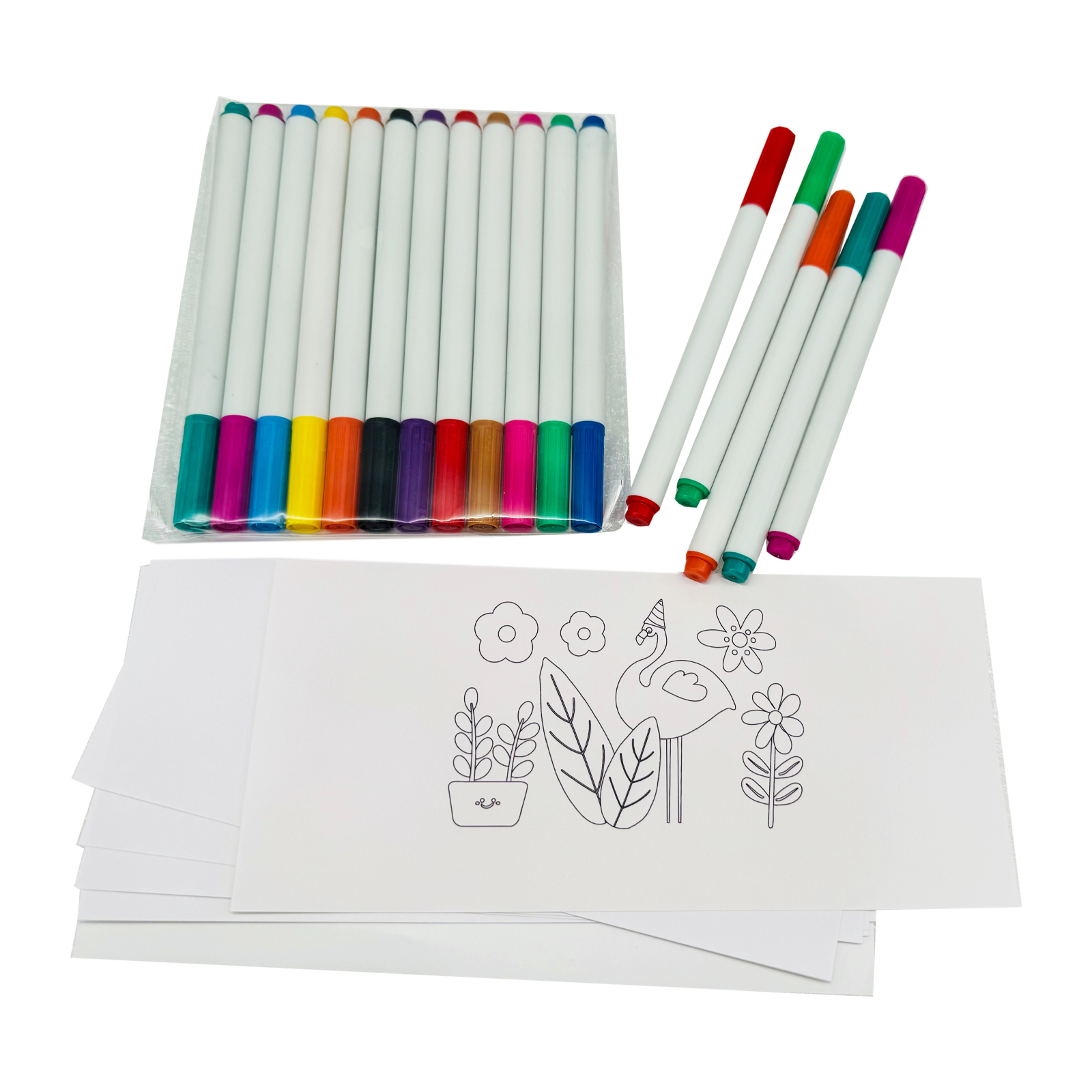CALCA 12pcs Sublimation Markers Pens with 30 Sheets 3.7" x 8.3" Mug-Sized Sublimation Paper Set for Sublimation Tumbler Mugs T-shirt DIY Heat