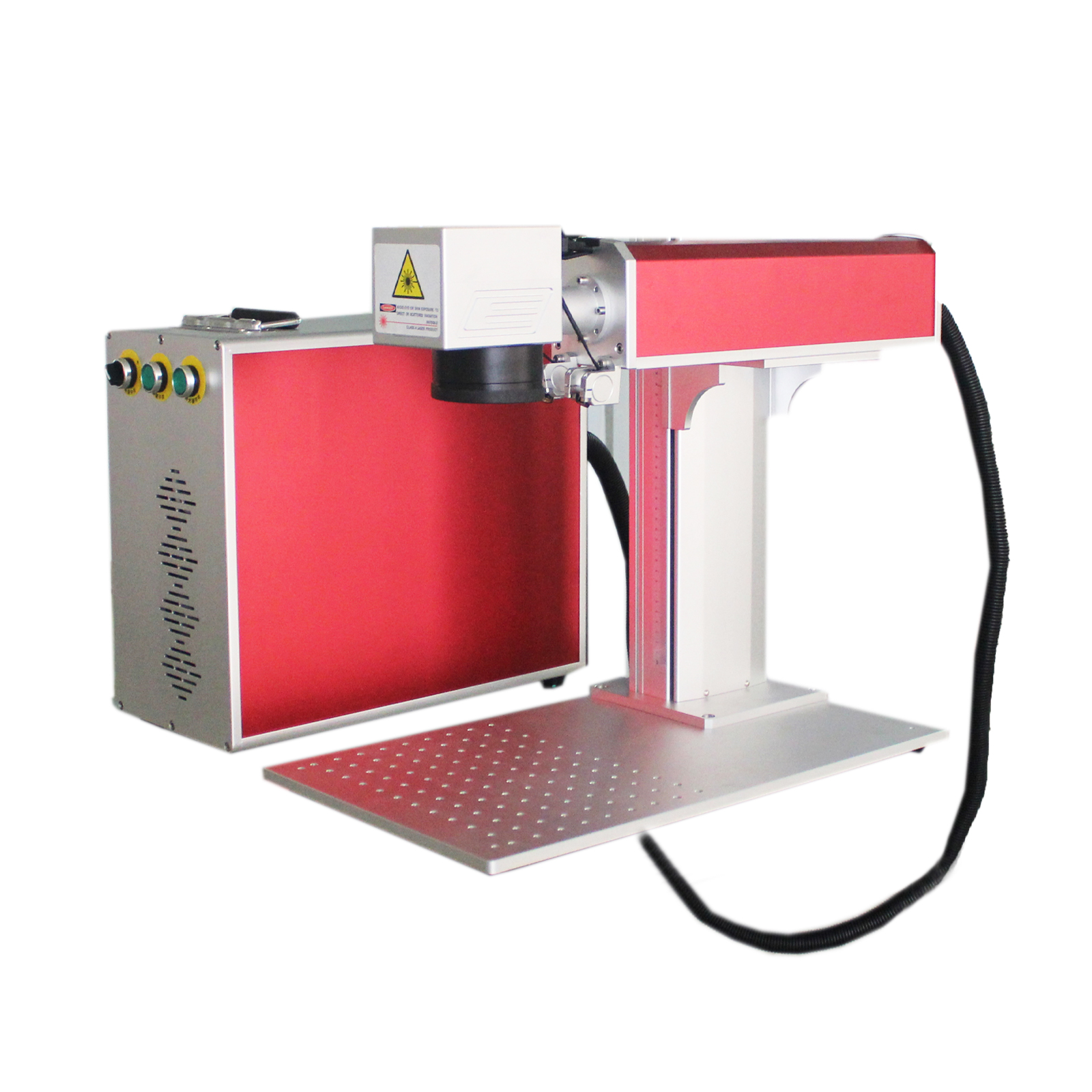 60W MOPA Fiber Laser Marking Machine for Metal Color Marking, with Red Dot Pointer, Rotation Axis, EzCad2, Compatible LightBurn