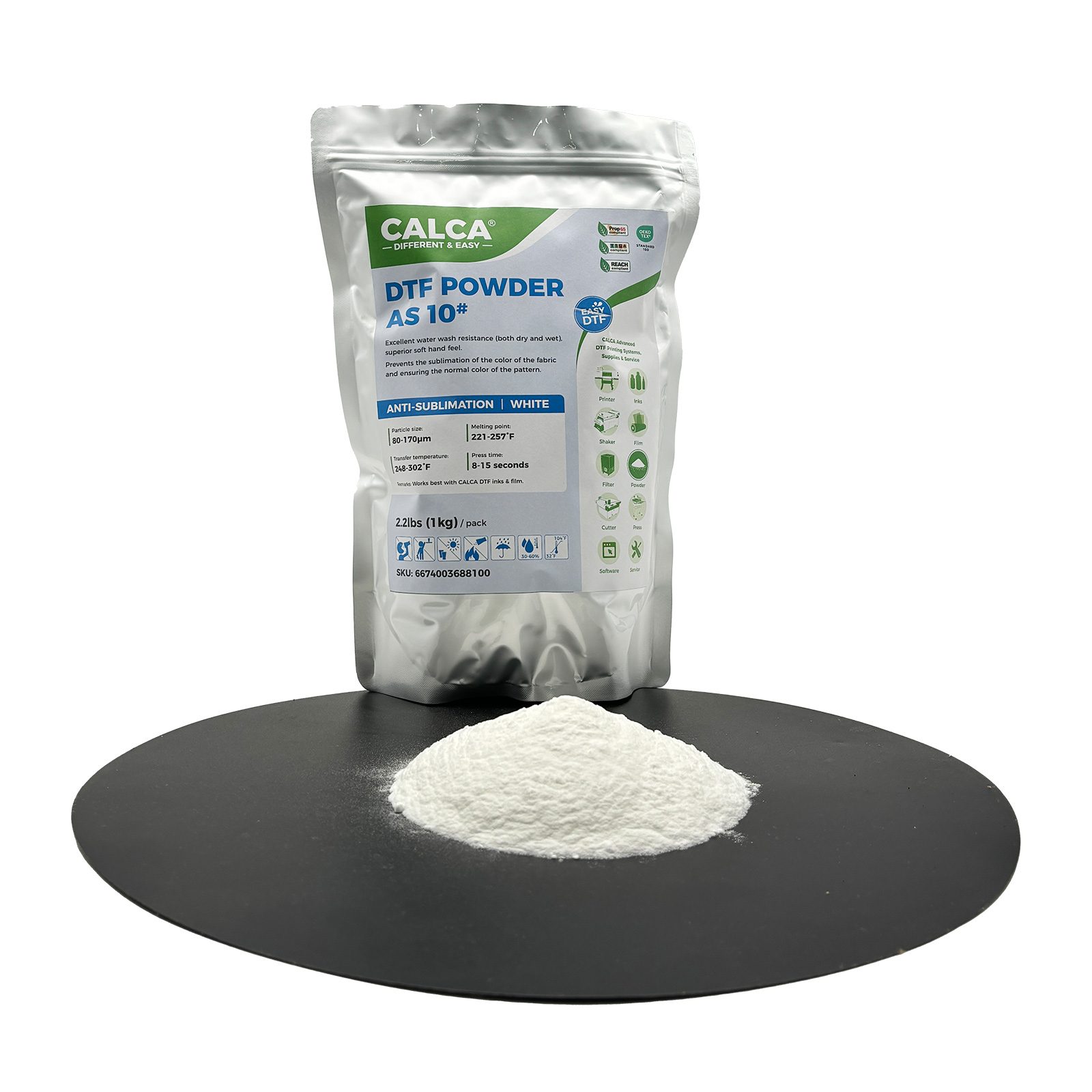 CALCA AS10 Sublimation-Resistant Powder(2.2lbs Pack, 1kg, Fine, White)