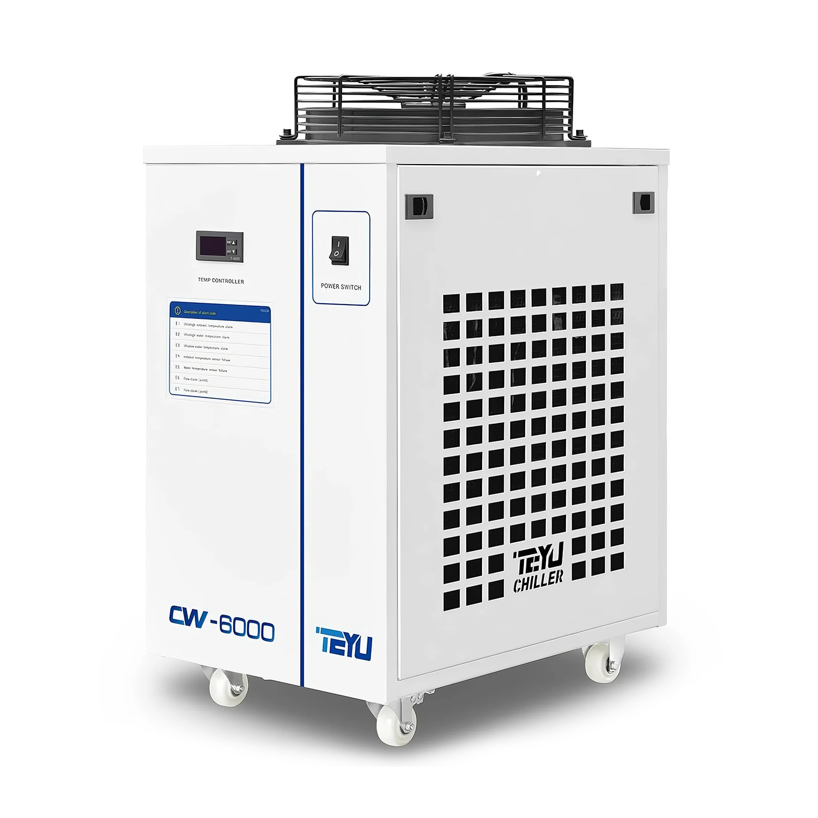 S&A CW-6000DN Industrial Water Chiller for 100W Solid-state Laser, 22KW CNC Spindle, 30W-300W Fiber Laser Cooling, 1.06HP, AC 1P 110V, 60Hz