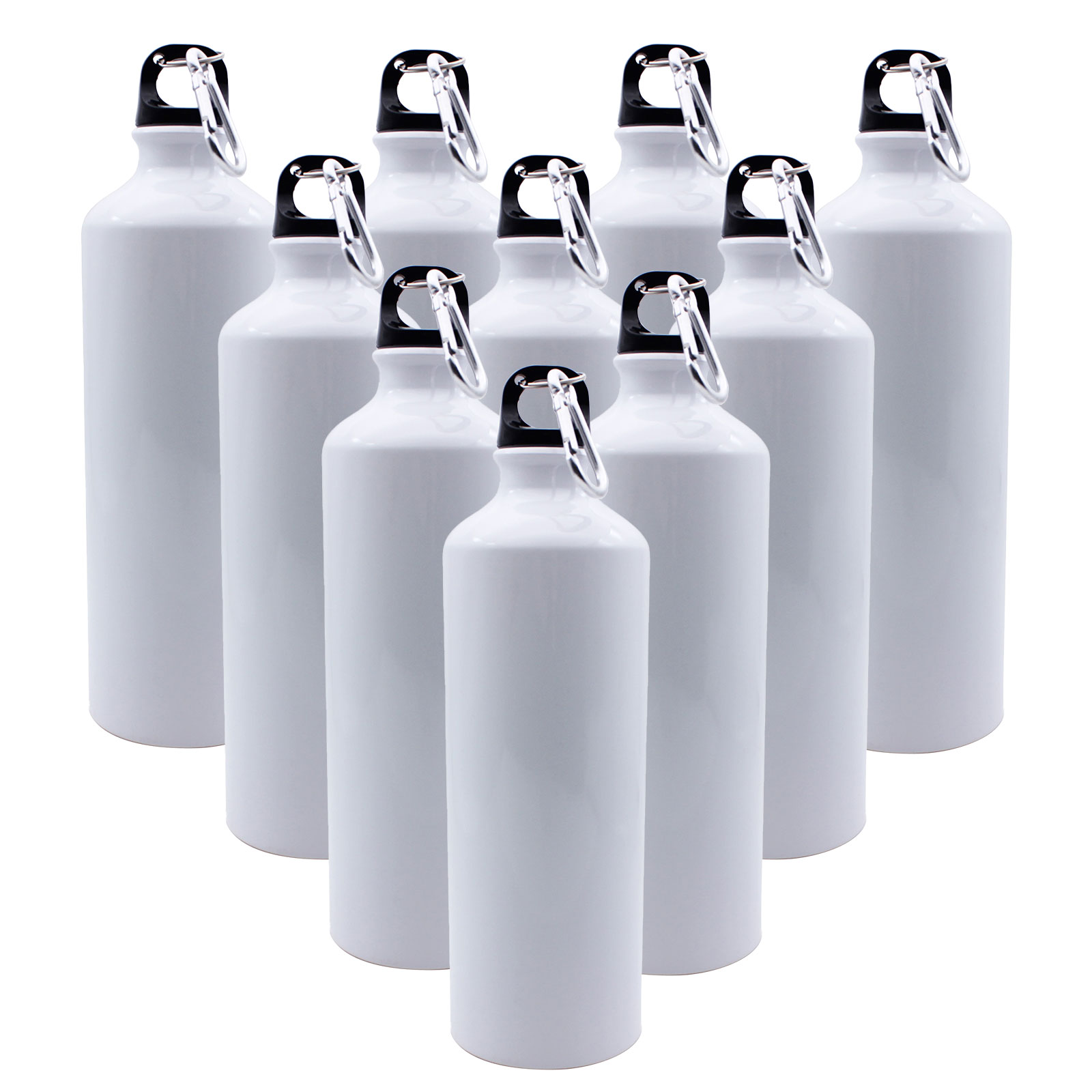CALCA 30 Pack 750ml White Blank Aluminum Sports Bottles for Sublimation Printing