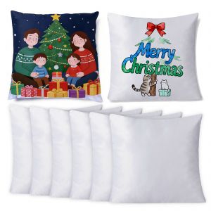 10 Pack 15.7" White Sublimation Pillow Blanks, Polyester Covers for POD Custom Printing